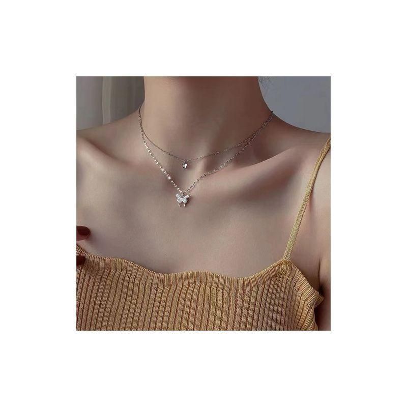Double Layer Butterfly Necklace