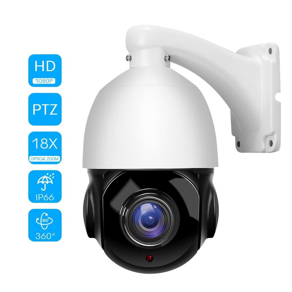 PTZ Camera Outdoor 2MP Security POE Camera, IR Night Vision,360&deg; Panoramic View, Pan Tilt 18X Optical Zoom,IP66 Waterproof