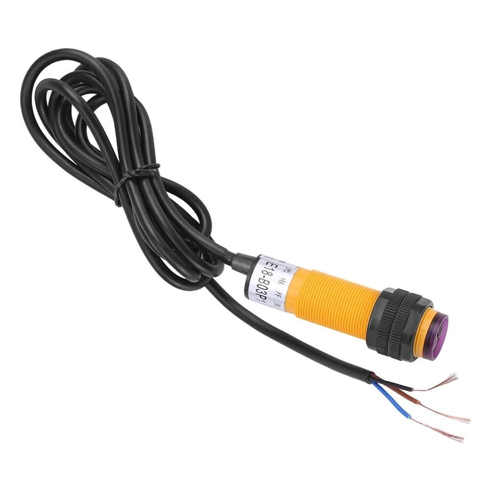 E18-B03P1 5-30cm DC 3 Wire 6-36V PNP IR Photoelectric Sensor Proximity Switch 3-80cm Detection Range Adjustable Switch