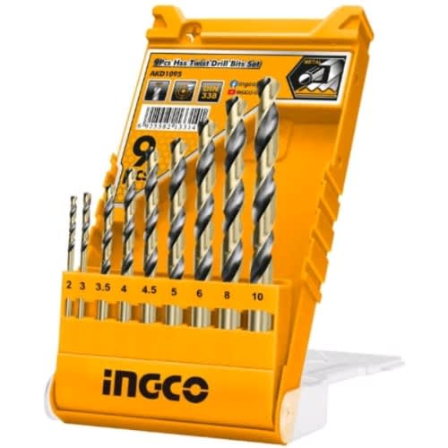 Ingco Hss Twist Drill Bit Set - 9pcs