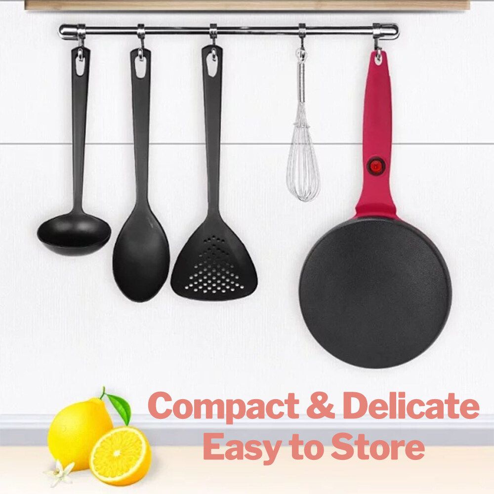 8 Inch Portable Non-stick Electric Pancake & Crepe Maker Baking Pizza Machine Pancake Red