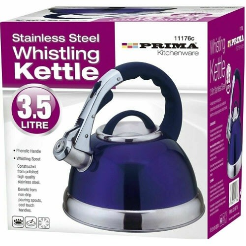 3.5l Blue Prima Stainless Steel Whistling Kettle