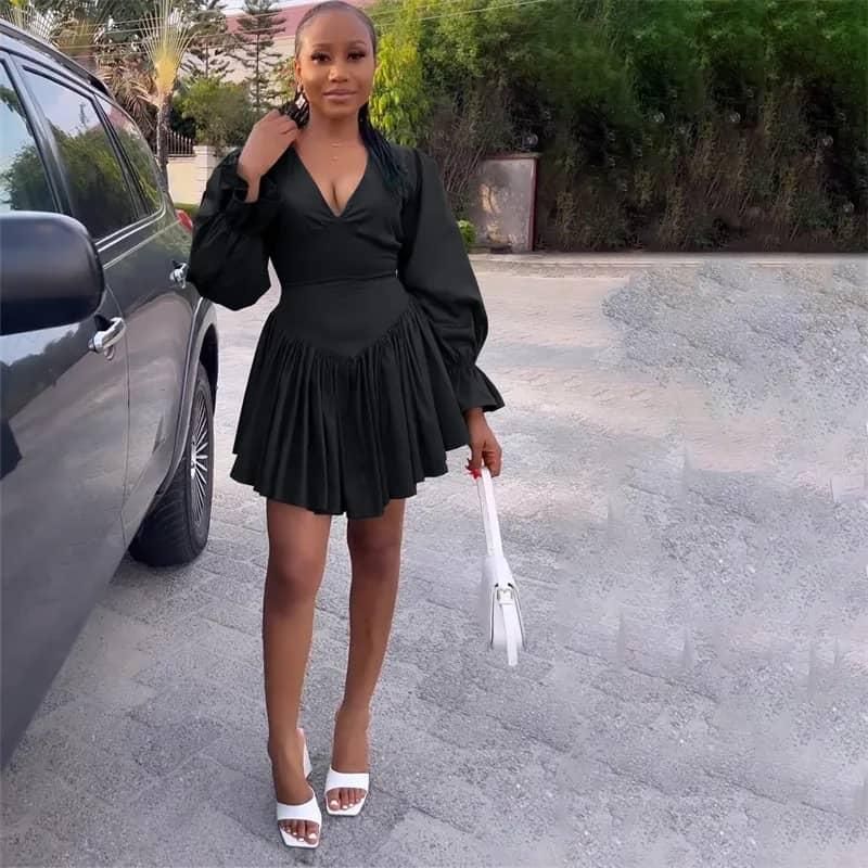 BLACK FLARE TURKISH GOWN