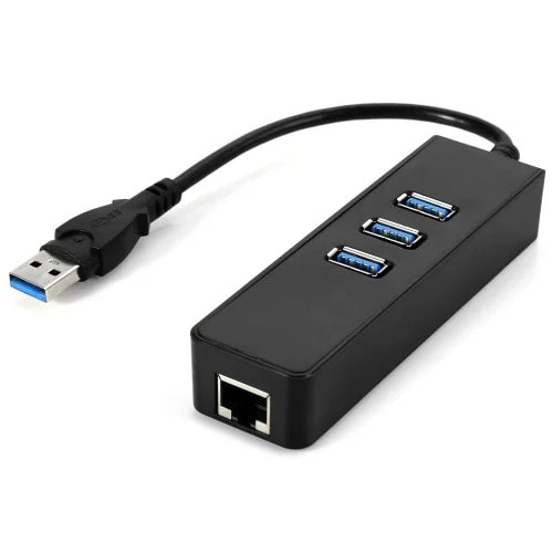 Usb 3.0 3port Hub High Speed Gigabit Ethernet - Lan Adapter