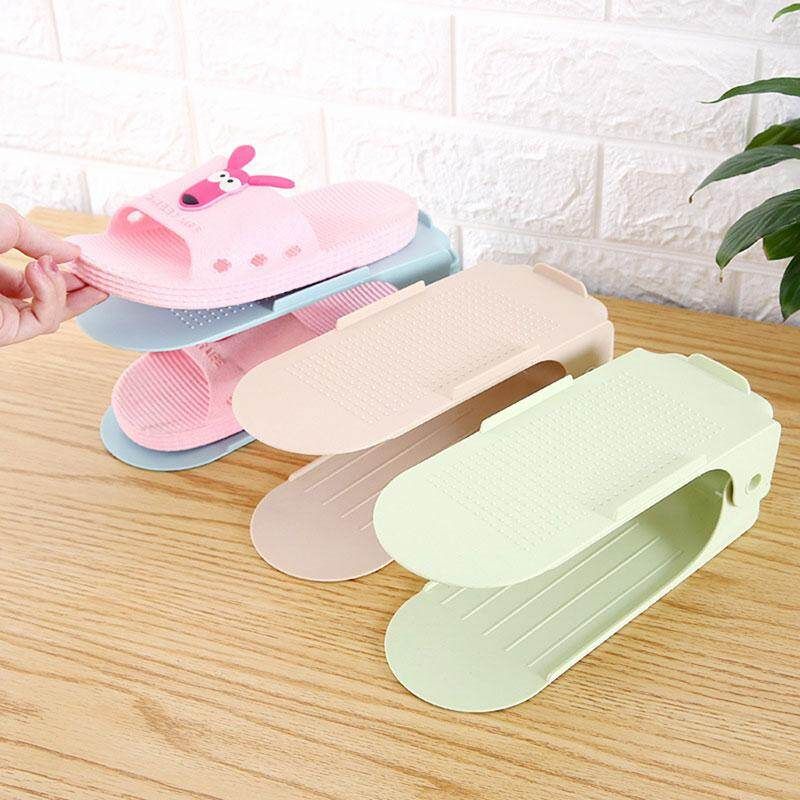 Shoe Storage Household Items One-piece Adjustable Pink