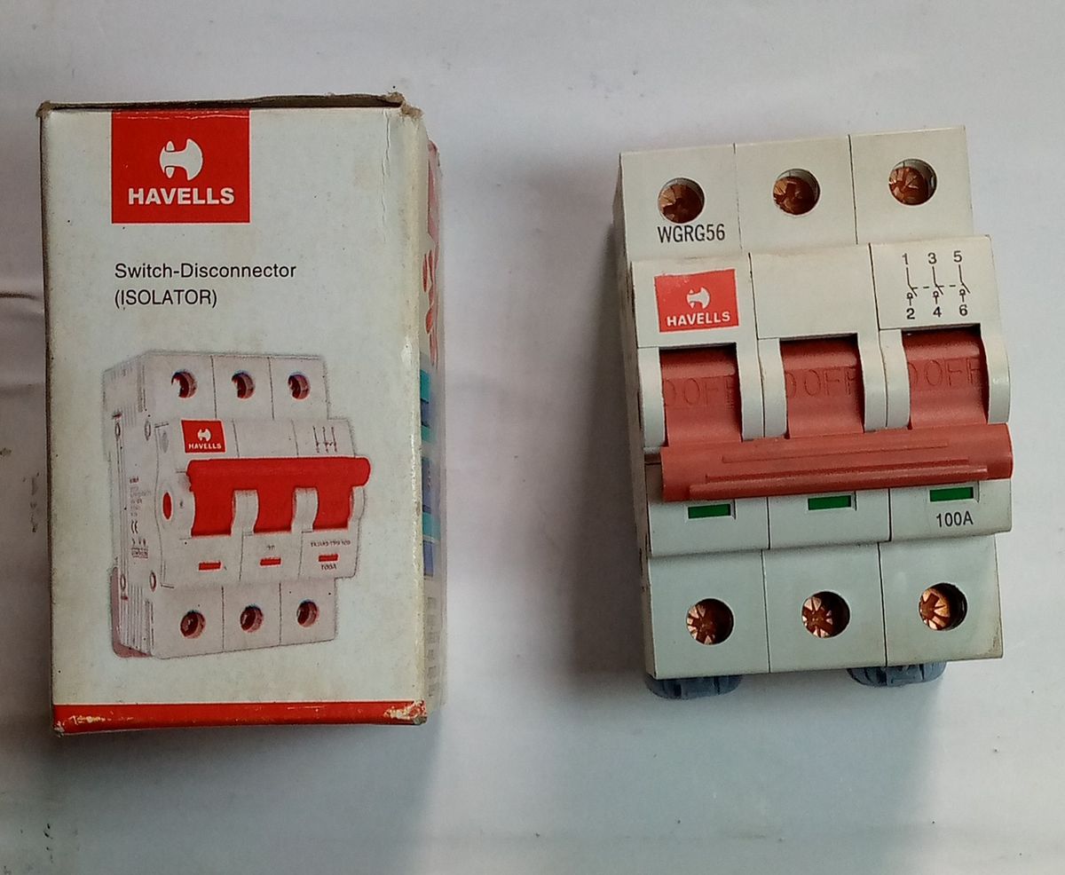 THREE 3 POLE ELETRICAL CIRCUIT BREAKER MCB 100A HAVELLS