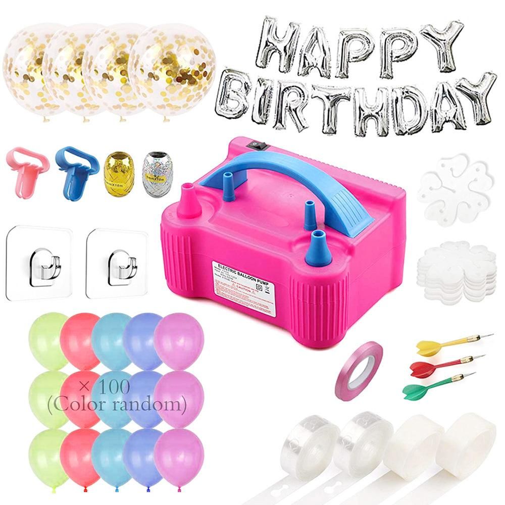 Electric Air Balloon Pump and Balloon Portable Dual Electric Balloon Blower Air Pump Balloons for Decoration, Party and Save Time