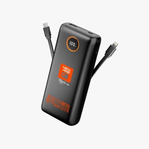 Power Station Power Bank with In-built Cables - Super Fast For All Mobile Phones - 22500mAh