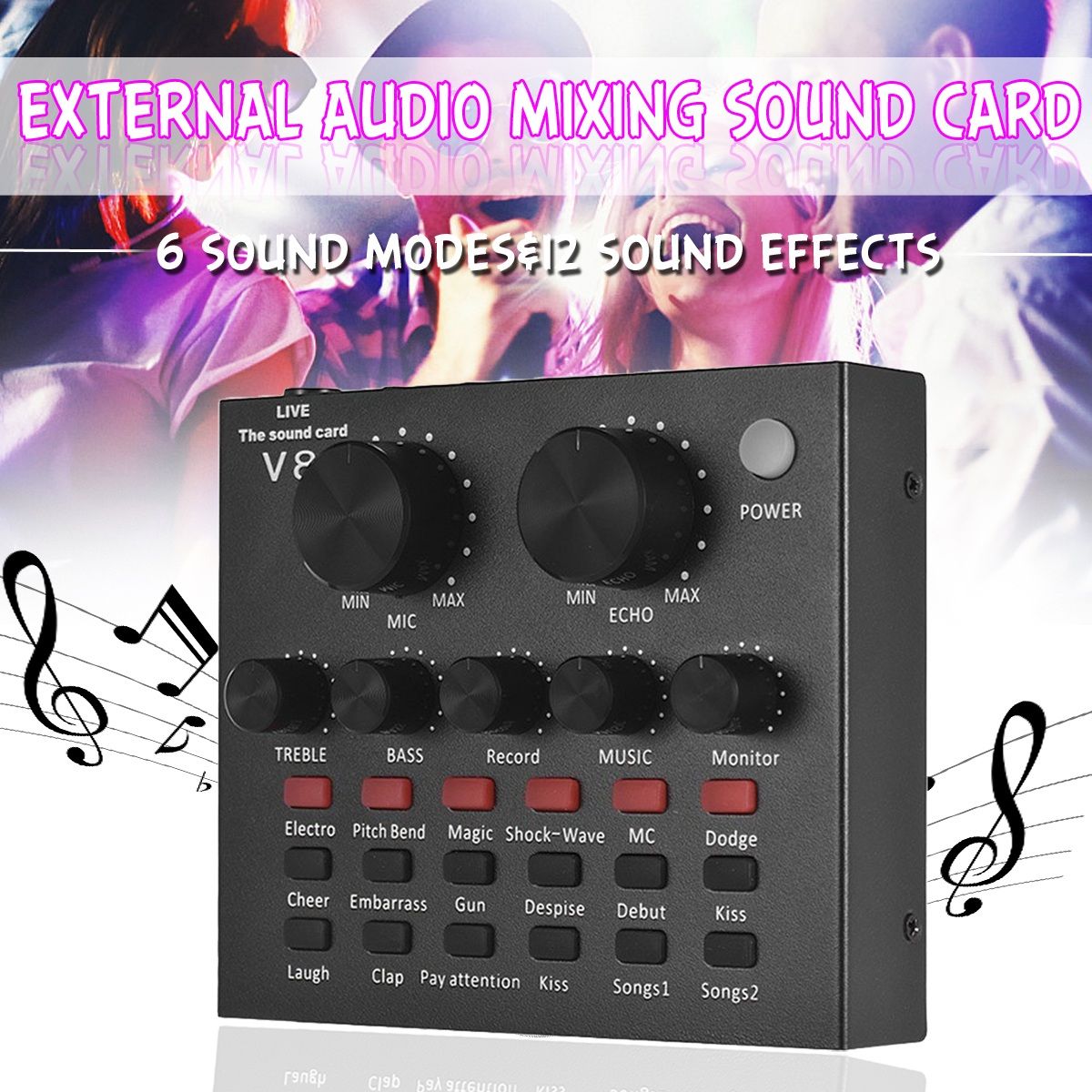 External Audio Mixing Sound Card USB Audio Interface With Multiple Sound 90db Internet Celebrity/youtuber Streamer Mixing Sound Card