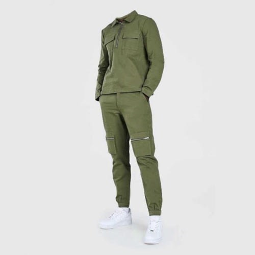 Dark Green Shirt With Cargo Pants