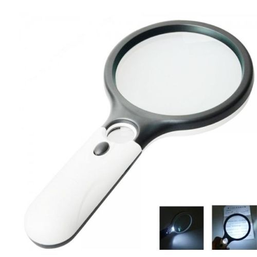 45X Handheld Reading Magnifying Glass Illuminated Magnifier Microscope