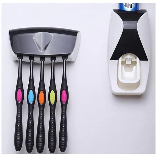 Tooth Paste Dispenser And Tooth Brush Holder