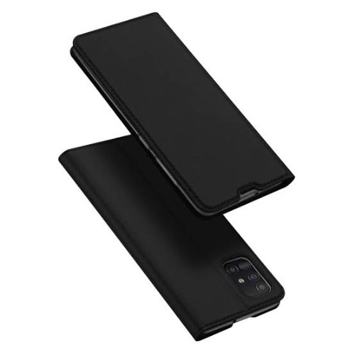 Leather Flip Case For Samsung A51 -Black