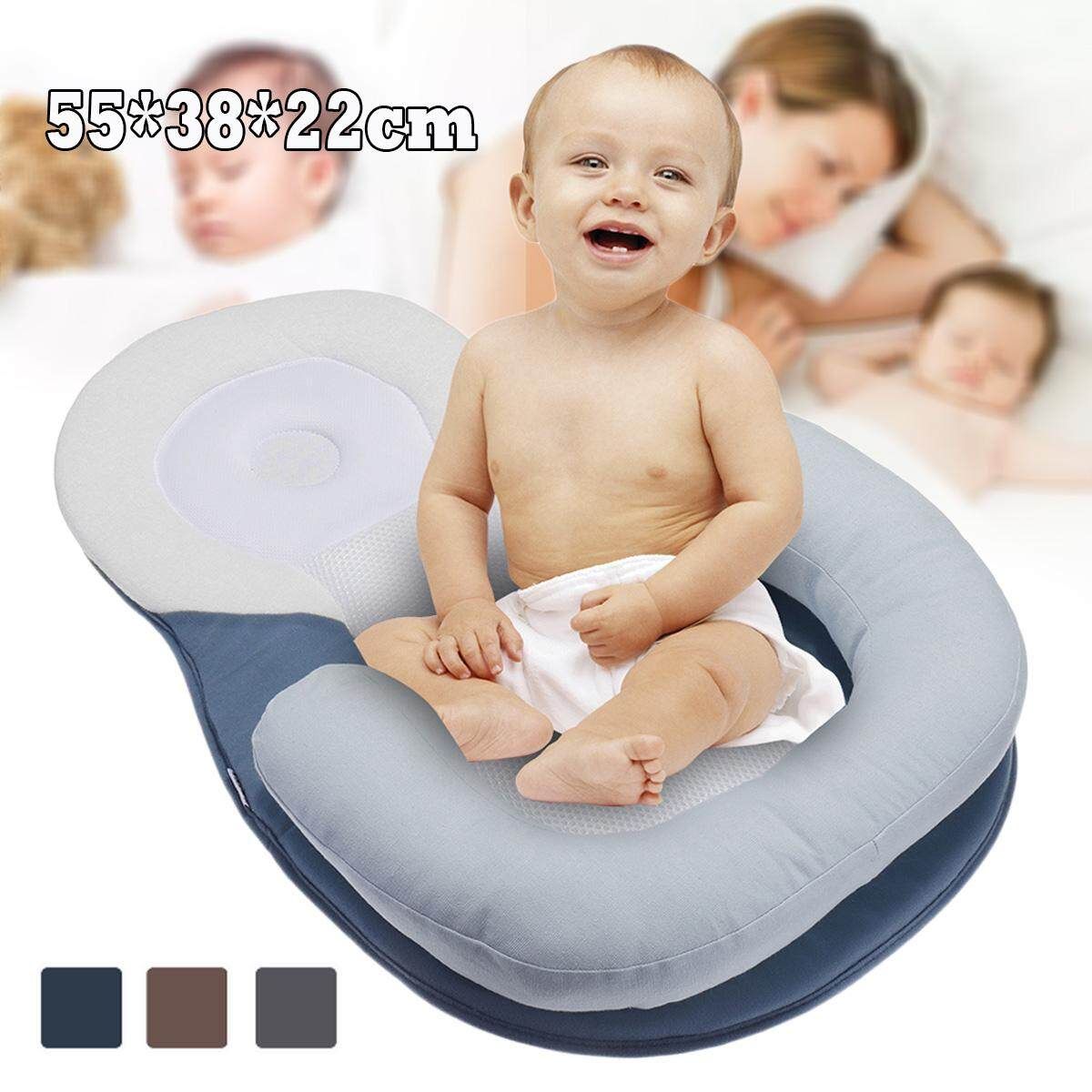 Infant Baby Newborn Pillow Cushion Prevent Flat Head Sleep Nest Anti Roll Suppor Blue (blue)