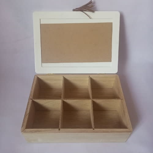 Wooden Tea Box 6 Slots Section