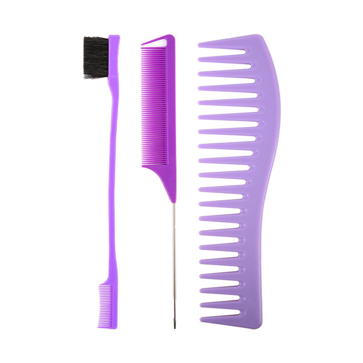 3Pcs Hair Combs Set Fine Wide Tooth Comb Rat Tail Comb Cutting