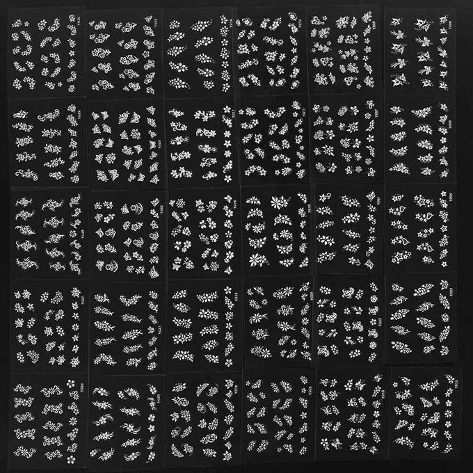 30 Sheet Floral Design 3D Nail Art Stickers Decals Manicure