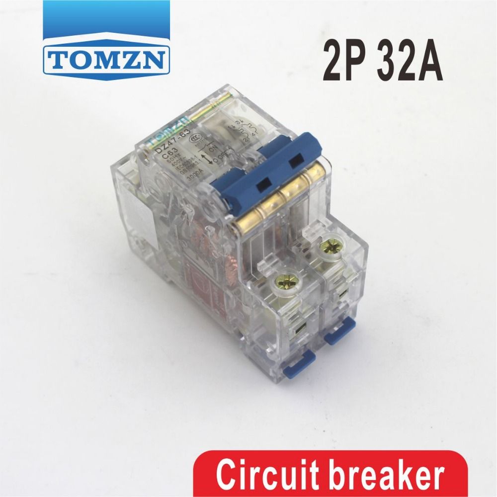 32A Breaker 2P Transparent Case MCB Mini Circuit
