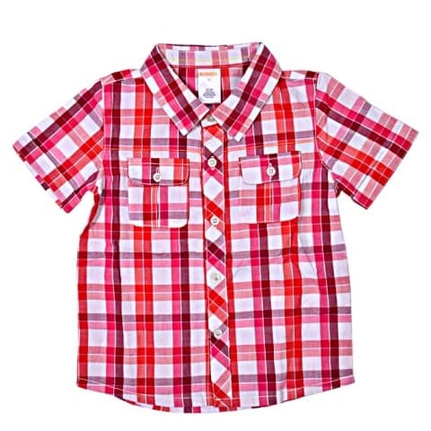 Boy's Checked Short-Sleeve Shirt - Pink