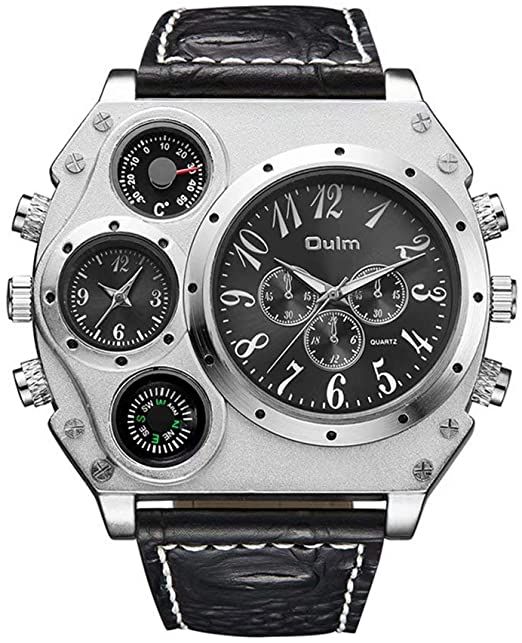 Top-Notch Super Exclusive Rugged & Classic Leather Men Wristwatch + Sophisticated Bracelet