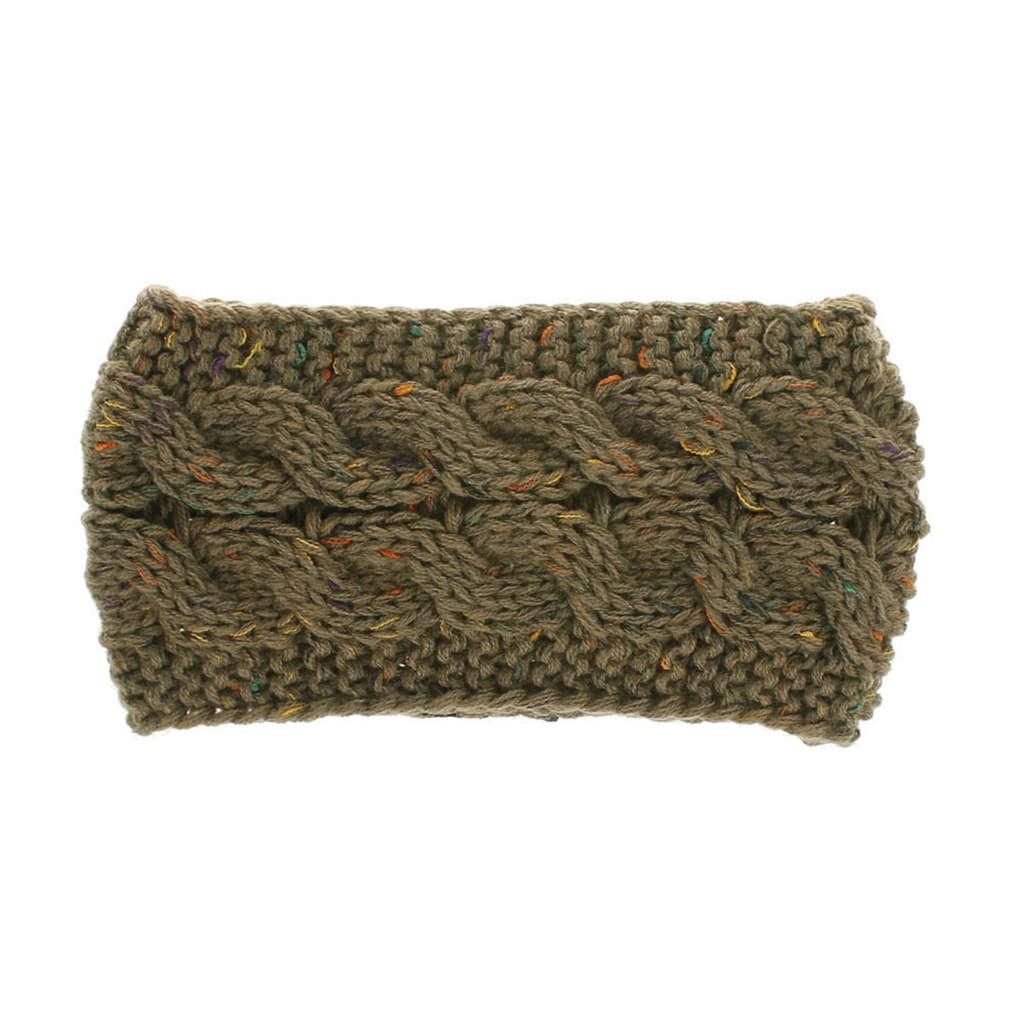 Khaki Yarn Color Ear Warmer Headband For Women Hair