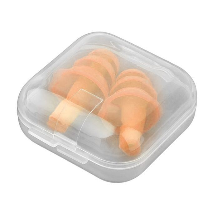A Pair Silicone Ear Plugs Anti Noise Snore Earplugs Reduction For Study Orange