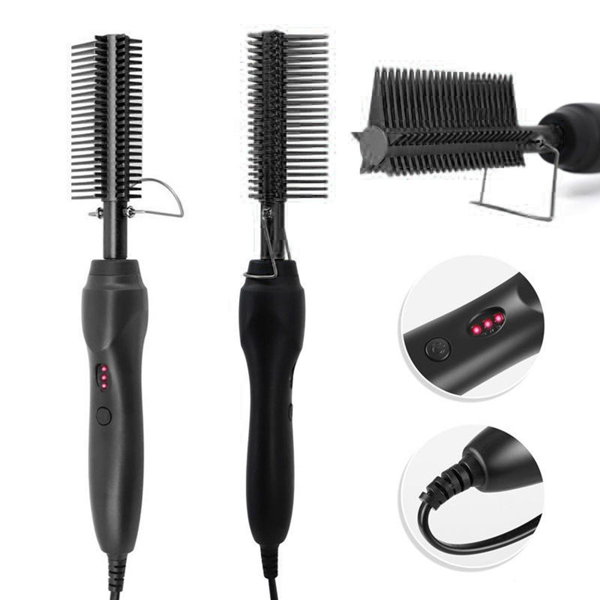 Electric High Heat  Hot Comb  Curling Brush For Afro Hair UK