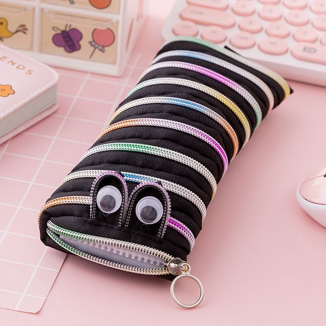 2pcs Creative Caterpillar Zipper Pencil Case