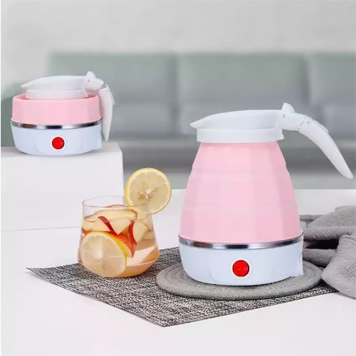 Collapsible Electric Kettle - 0.6 Litre - Pink & White