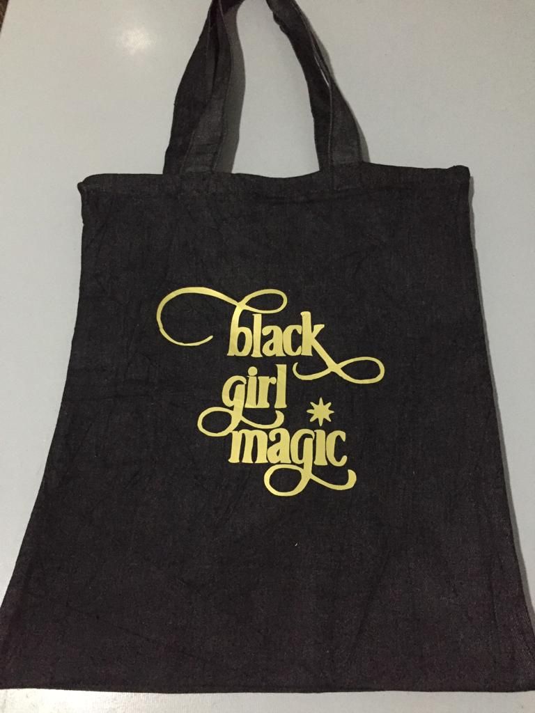 Black Girl Magic Jeans Design Unisex Tote Bag - Black