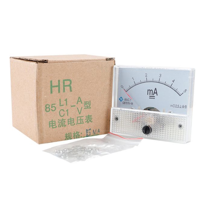 Rectangular  DC  Current Panel Meter Class 2.5 0-5MA