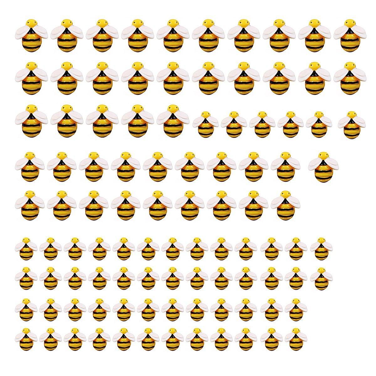 100 Pieces Small Resin Bee Jewelry Decoration Kids Hairpin