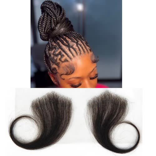 Straight Curly Tip HD Lace Reusable Baby Hair Edges Strips - 100% Real Human Hair