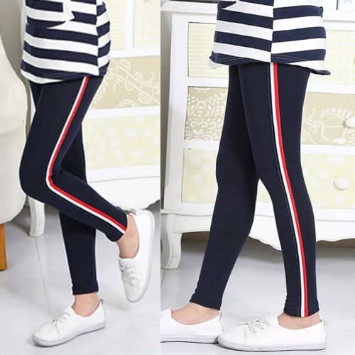 Side Striped Jeggings- Blue