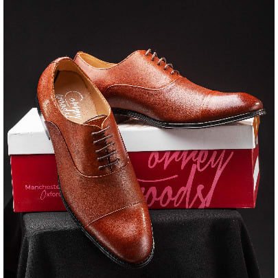 Brown Italian Calf Leather Cancun Oxford Men Shoe