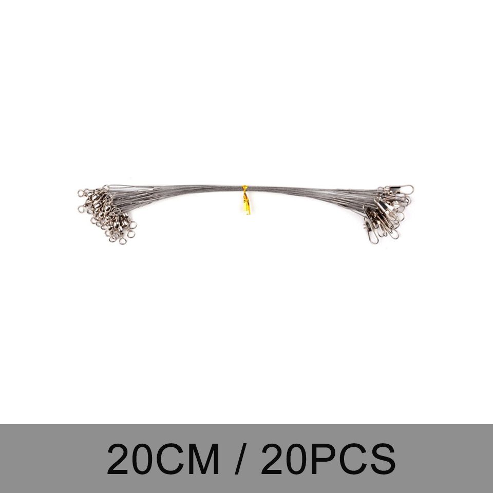 Steel Anti 20PCS Accessory Fishing Wire Bite Wire With Lead Leash 15CM-30CM Steel Line Core Fishing Fishing Swivel Leader