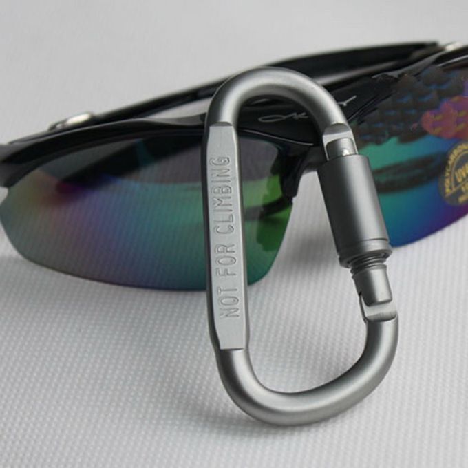 5Pcs Aluminum Alloy D Shape Carabiner Screw Lock Bottle-