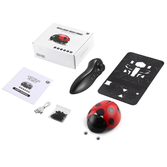 Remote  Ontrol  Ulate Ladybug Ele Troni  Toy DIY  Hildren Gift Novelty Toy-Black & Red-DIY Product