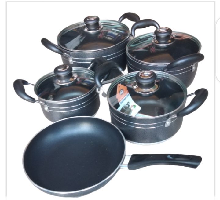 9pcs Non Stick Pots Sizes (For New Couple)