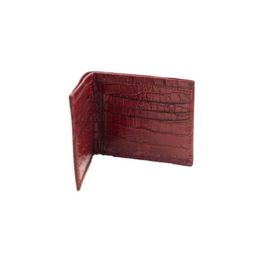 Winston Leather Wallet With Crocodile Print
