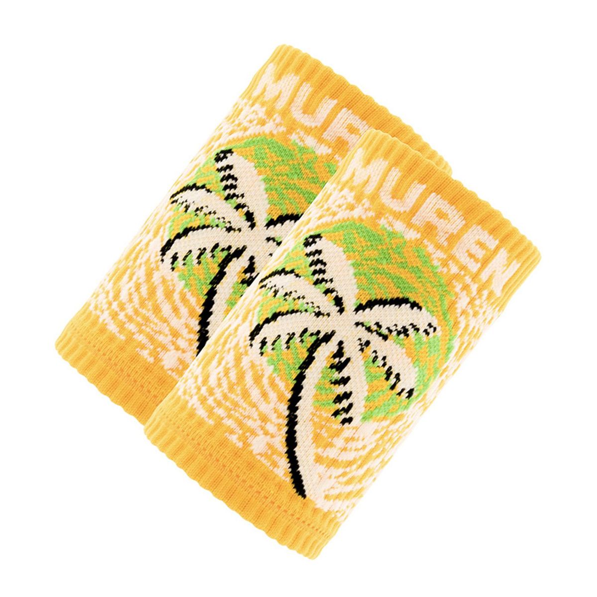 1 Pair Wrist Guards Fitness Sports Bracer Wrist Sweatbands Decoration Yellow