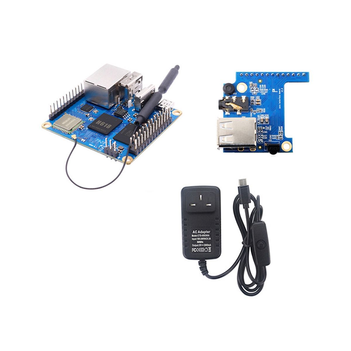 For Zero3 Development Board 4GB Package RAM H618 WiFi5+BT 5.0 Gigabit LAN for Android 12 Debian12 with UK Plug