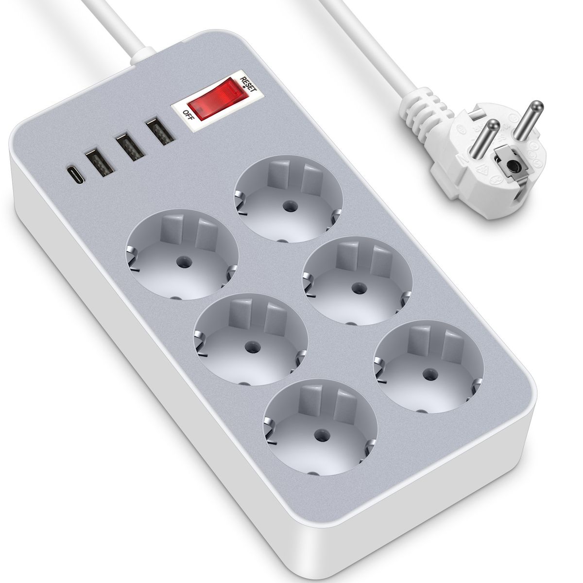 10-In-1  Strip Multi Outlet Socket With 1.2-Meter Long Cord
