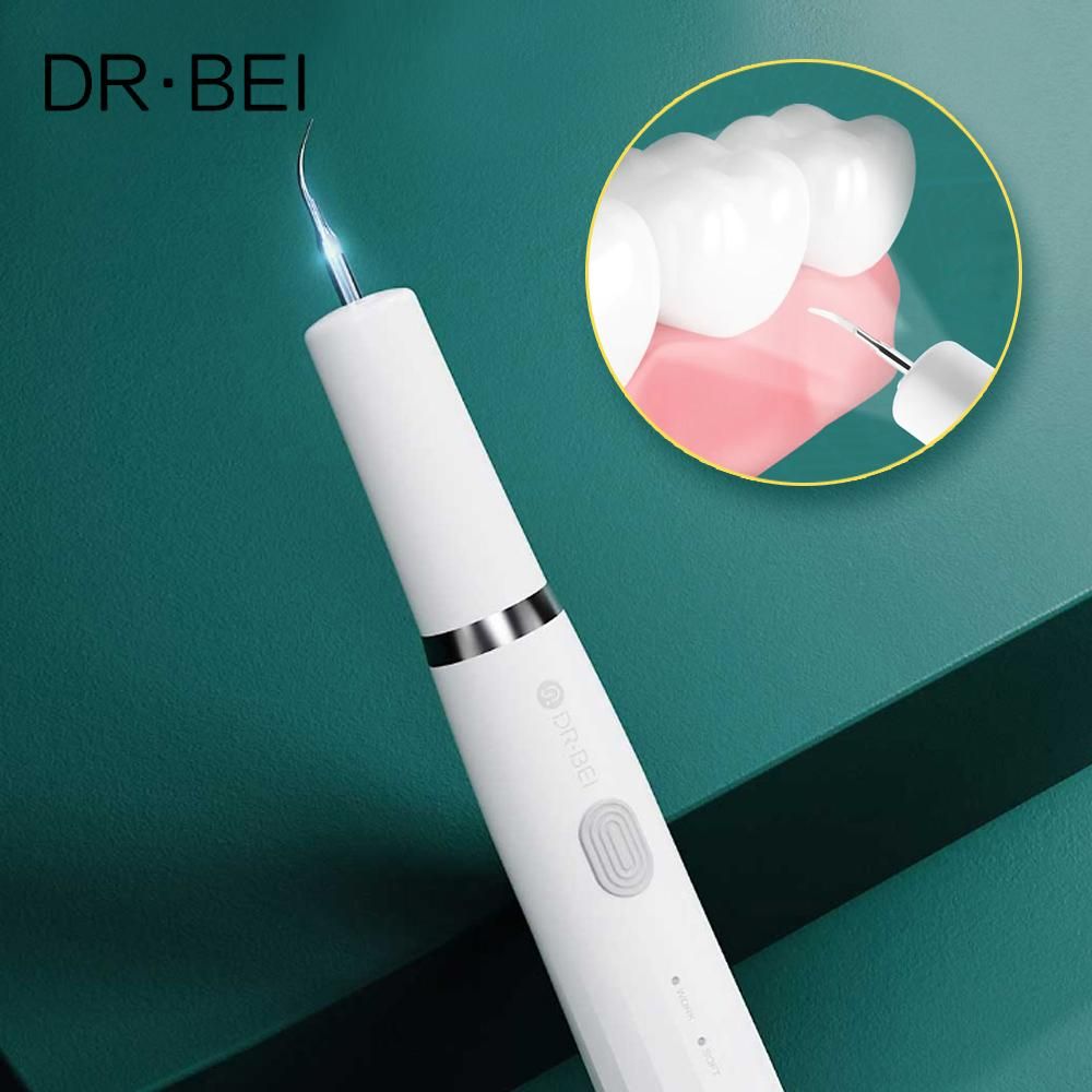 DR.BEI YC2 Ultrasonic Scaler IPX7 Waterproof Dental Calculus Remover w/3 Modes/Overhead LED Auxiliary Light Portable Rechargeable Household Tartar Scraper Electric Plaque Remover Tooth Stains Cleaning Tool for Adults