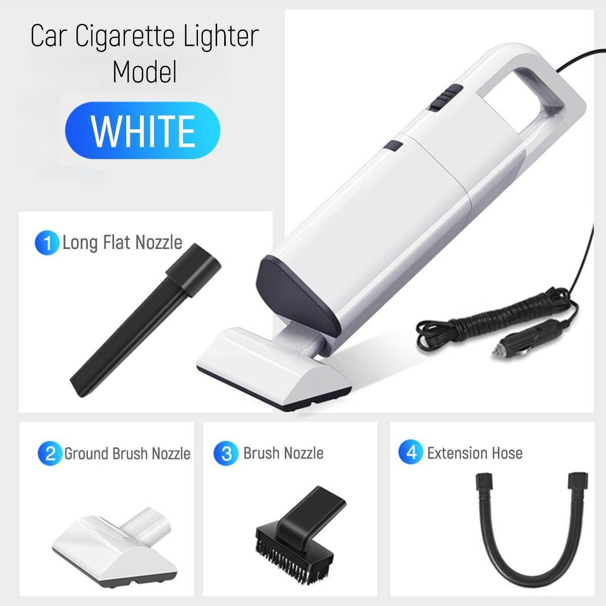 Car Van Vacuum Cleaner - 12V Handheld Vac Wet And Dry Bagless White (white)