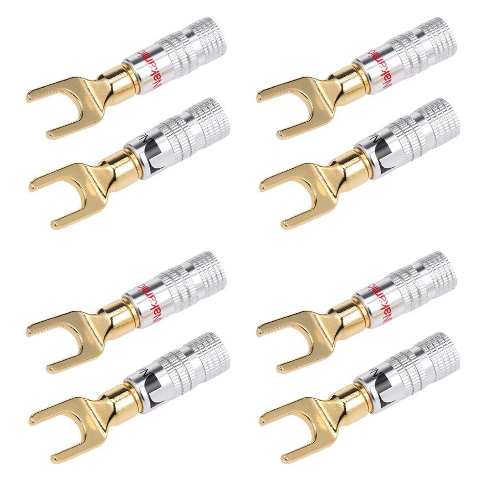 Y Spade Speaker Plugs Wire Connector Audio Loudspeaker