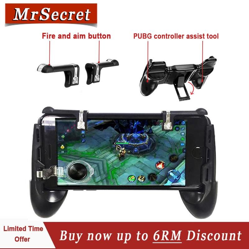 NEWEST PUBG Triggler Phone Controller 4 In 1 Gamepad With D9 Fire Key Mouse Click Sense No Lock Screen High Quality PUBG Joystick  WWTTT