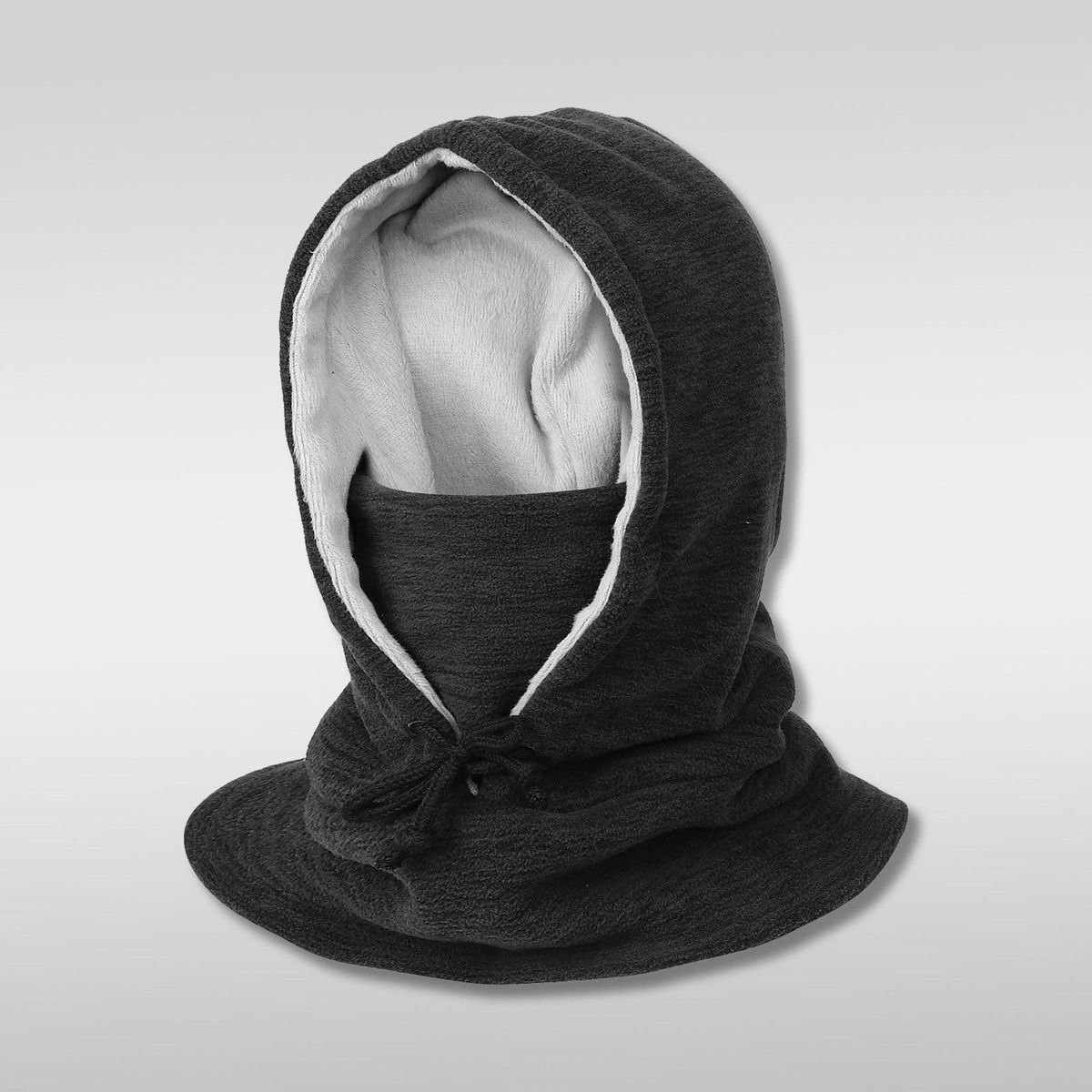Men Women Winter Balaclava Warm Windproof Fleece Lining Drawstring Neck Gaiter Cycling Hiking Running Outdoors Hat