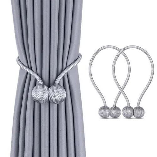 Magnetic Curtain Tiebacks Clip - 2 Pieces - Ash