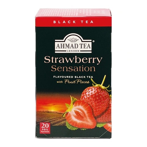 Strawberry Sensation Fruit Black Tea, 20 Foil Teabags